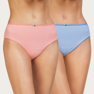 Pack de dos midi  de algodón listado