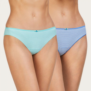 Pack de dos bragas bikini de algodón listado