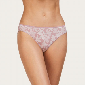 Braga bikini de microfibra con jacquard floral